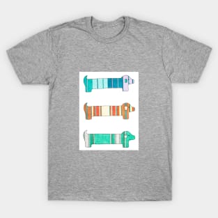 3 Dachshund Color Study T-Shirt